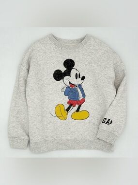 GUC Gap × Disney Little Boys Mickey Mouse VintageSoft Sweatshirt in Gray 5